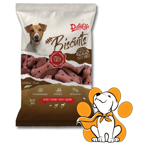 Dafiko Biscuits Bone Beef 400g, Poslastice Za Pse u Obliku Koske Sa Govedinom Slike