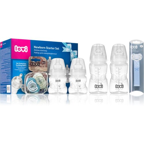 Lovi Set za novorođenče, plava - bočica 2x150 ml, bočica 2x 250 ml, duda 2 kom, 4xsisač za bočicu S, 1x vezica za dudu Cijene