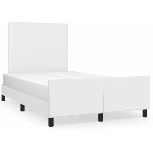 vidaXL Okvir kreveta s uzglavljem bijeli 120 x 190 cm od umjetne kože