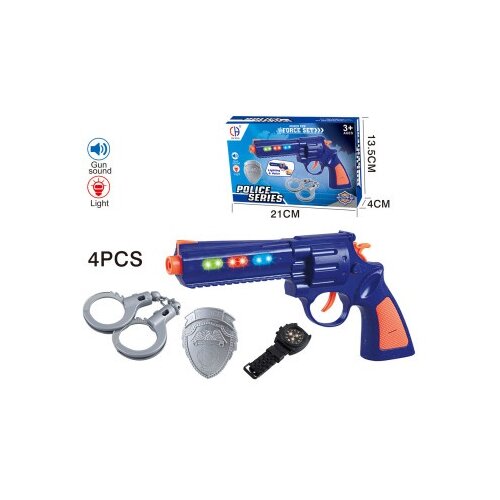  Policijski set-pi&amp;scaron;tolj, lisice, značka (sa svetlima i zvukom) ( 70133 ) Slike