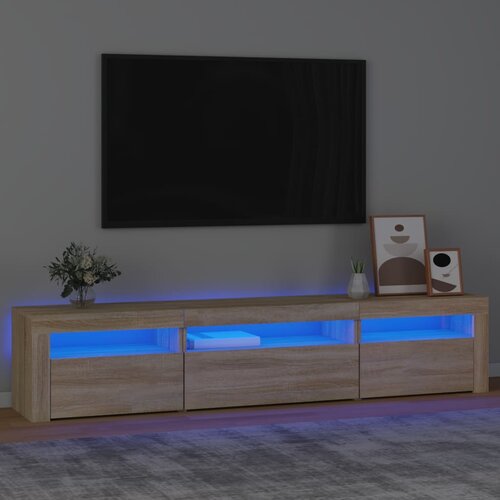 vidaXL TV ormarić s LED svjetlima boja hrasta sonome 195x35x40 cm Cijene