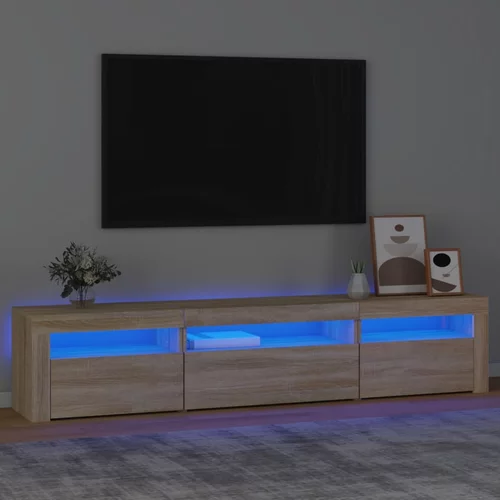 vidaXL TV ormarić s LED svjetlima boja hrasta sonome 195x35x40 cm