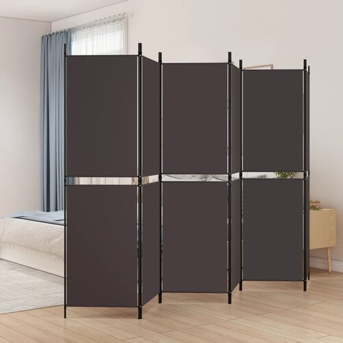 Sobna pregrada s 6 panela smeđa 300 x 180 cm od tkanine Slike