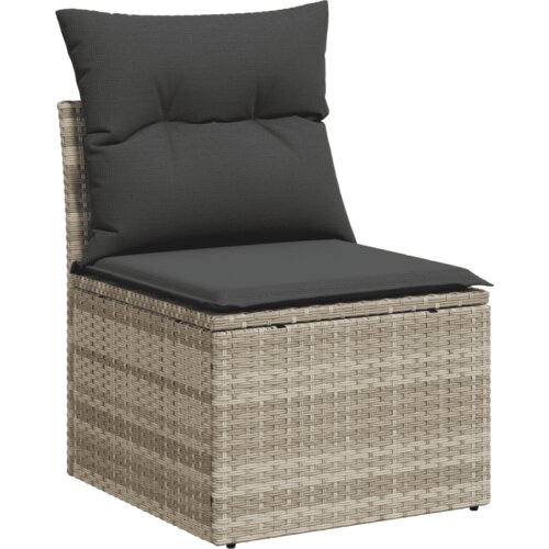  10-dijelni set vrtnih sofa poliratan s jastucima svijetlosivi Siva Slike