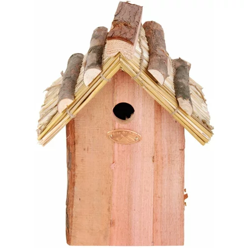 Esschert Design Ptičja hišica iz jelovega lesa s slamnato streho Esschert Design Antik, višina 27 cm