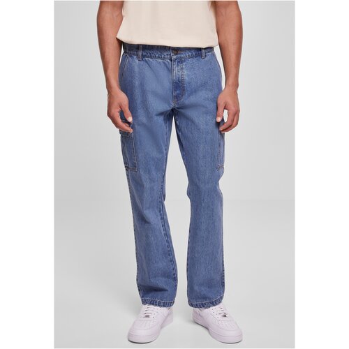 UC Men Straight Leg Cargo Jeans Light Blue Washed Cene