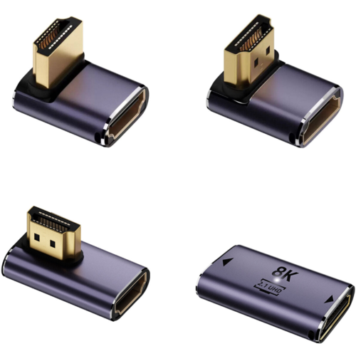 4SMARTS HDMI 8K kotni adapter komplet &ndash; 3&times; adapter + HDMI spojnik (siv) Cene