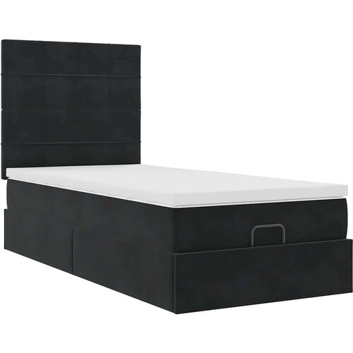 VidaXL otomanski okvir kreveta s madracima crni 80x200cm bar&amp;scaron;unasti Slike