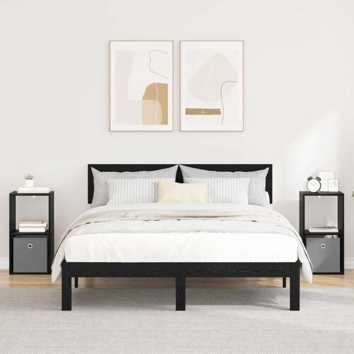  Noćni ormarić s ladicama 2 pcs Crni hrast 30 5 x 27 x 59 5 cm Cene