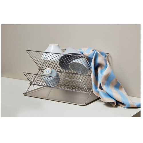 Mette Ditmer Denmark Kovinski dvonadstropni odcejalnik posode v sijajno srebrni barvi 41x31 cm Dry-It &amp;ndash; Slike