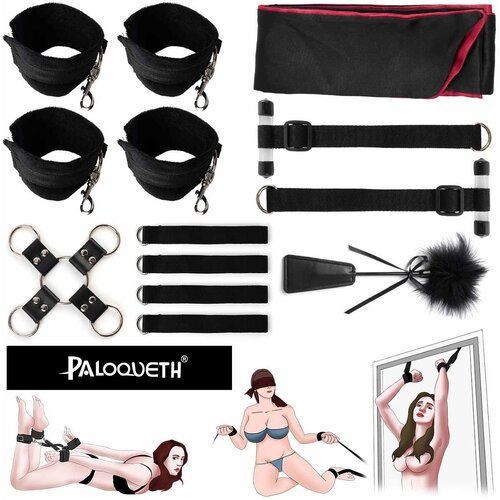 Paloqueth Bondage Set Suitable for Bed, Table or Door Black Cene