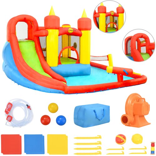 Happy Hop trampolin s toboganom i bazenom 410 x 385 x 220 cm PVC Slike
