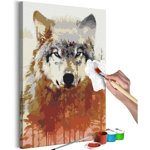  Slika za samostalno slikanje - Wolf and Forest 40x60 Slike
