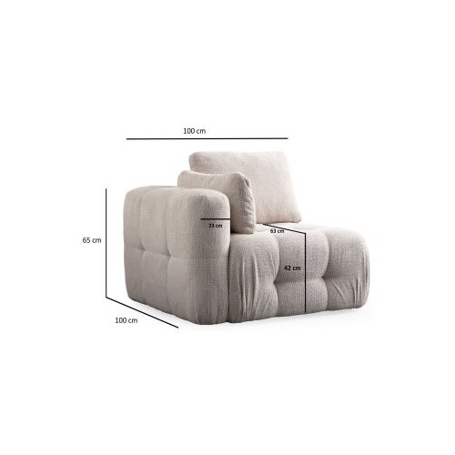 Atelier Del Sofa Fotelja Amaris L1, 100 x 100 x 65 cm, Krem Cijene