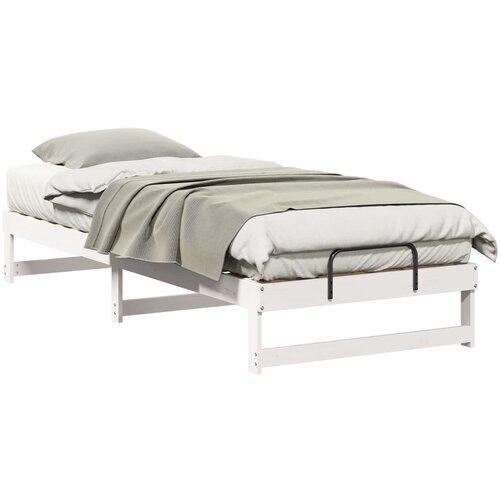 vidaXL Konstrukcija postelje Bela 100 x 220 cm Masivno borovo les, (5000127366) Cene