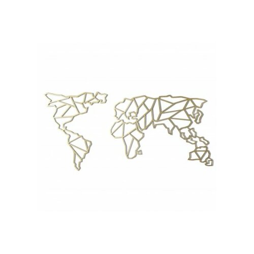 Wallity metalni ukras za zid world map - zlatno Slike