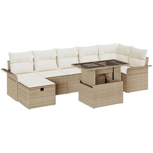 vidaXL set od osam vrtnih sofa sa jastučićima bež poli ratan Cijene
