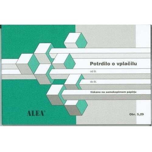 Obrazec 5,29 potrdilo o vplačilu-samokopirni ALEA Cene