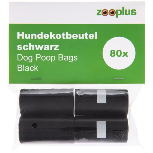 zooplus Vrečke za pasje iztrebke črne - 4 zvitki po 20 vrečk