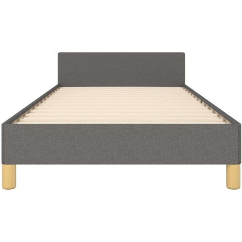 VidaXL okvir za krevet s uzglavljem tamnosivi 90x190 cm od tkanine Slike