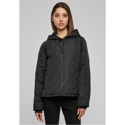 Urban Classics Women's Oversized Diamond Quilted Hooded Jacket Black Cijene
