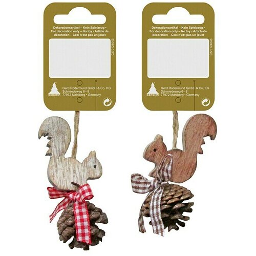  ukrasi za božićno drvce vjeverica s češerom (natur/bijela, drvo, 1 kom.) Cijene