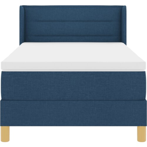 Box Spring krevet s madracem plave boje 90x200 cm tkanina Slike