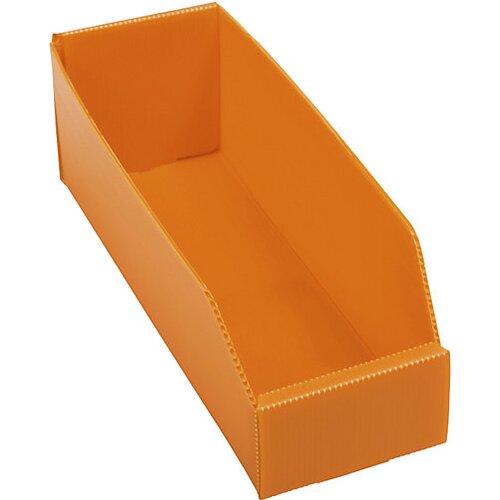  Pregibna regalna posoda iz umetne mase, DxŠxV 300 x 100 x 100 mm, oranžna, DE 25 kosov Cene