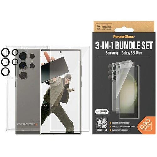PanzerGlass BUNDLE SET 3V1 PROZOREN ETUI FOLIJA OVITEK ZA SAMSUNG, (21356614) Cene