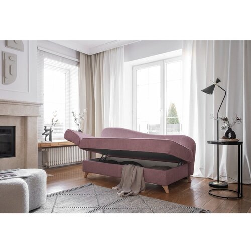 Miuform Pra&amp;scaron;no rožnat ležalnik iz rebrastega žameta (levi kot) Chic Charlotte &amp;ndash; Slike