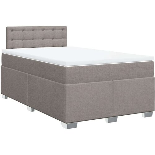 VidaXL Krevet s oprugama i madracem smeđesivi 120 x 200 cm od tkanine Slike