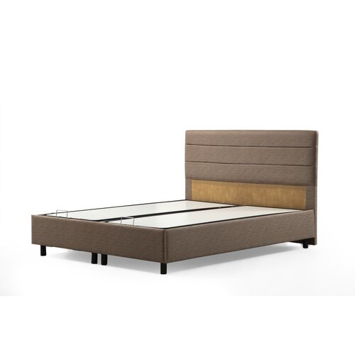 Hanah home Smeđi tapecirani bračni krevet s prostorom za odlaganje s podnicom 140x200 cm Orina &amp;ndash; Slike