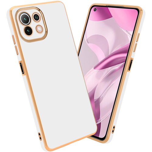 Cadorabo Ohi&scaron;je, združljiv s Xiaomi v sijajnem belem - zlatu - za&scaron;čitni pokrov iz fleksibilnega silikona TPU in z za&scaron;čito pred kamero, (20596467) Cene