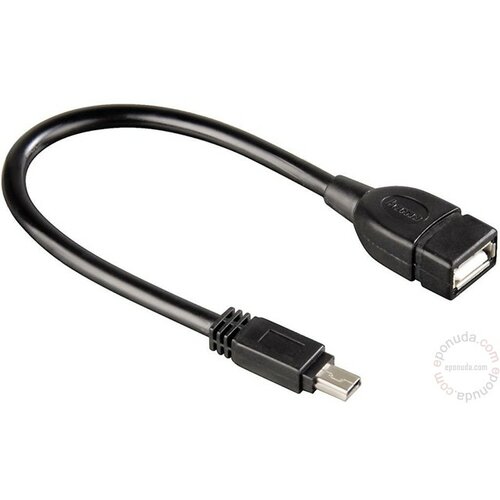 Hama USB kabl, mini USB-B muški na USB-A ženski, 15 cm 39626 adapter Cene