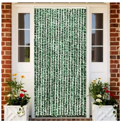  zavesa proti mrčesu zelena in bela 56x185 cm šenilja