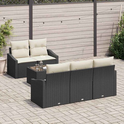  Set sofe 6 kom. Crna i Krema poliratan 55 x 55 x 37 cm Slike