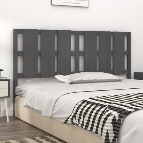  Uzglavlje za krevet sivo 165,5 x 4 x 100 cm od masivne borovine Slike
