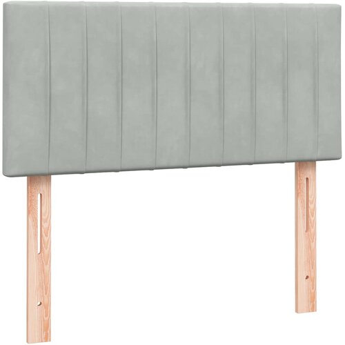 Box Spring krevet s madracem i LED svijetlo sivi 80x220 cm samt Slike