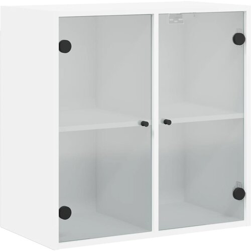 Maison Chic Stenska omarica - Zidna omarica s steklenimi vrati bela 68x37x68,5 cm iu1263, (22063116) Slike
