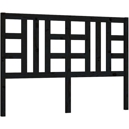  Uzglavlje za krevet crno 166 x 4 x 100 cm od masivne borovine Slike