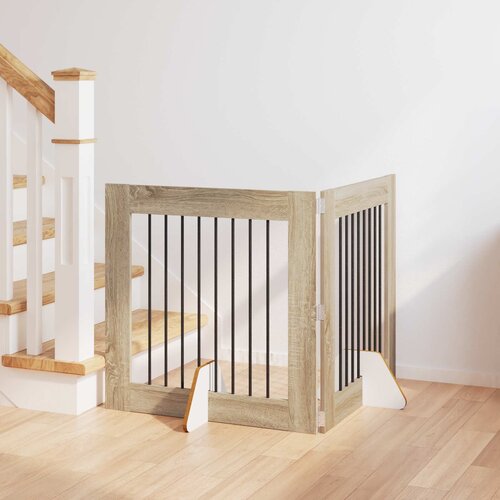  Vrata za pse s postoljem 2 pcs Hrast sonoma 80 x 80 cm Cene