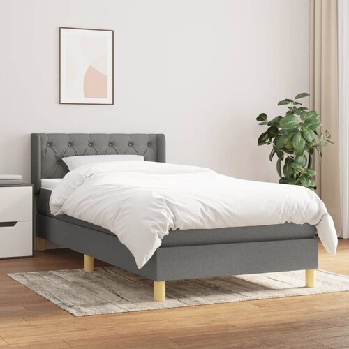 The Living Store Box spring postelja z vzmetnico temno siva 80x200 cm blago - Box Spring Postelja, (21519901) Cene