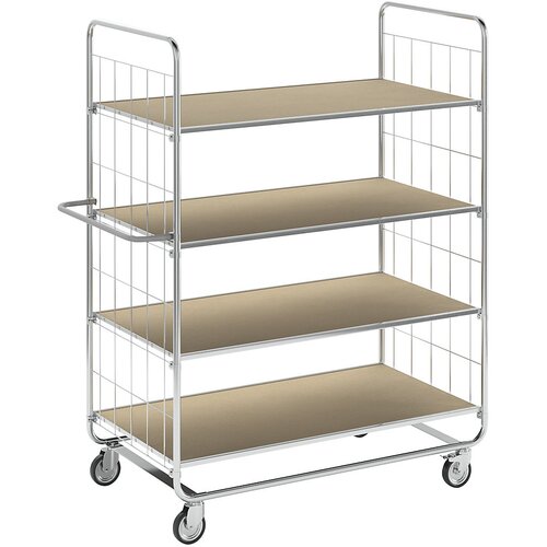 Kongamek Nivojski ESD-voziček s 4 policami, 4 vrtljiva kolesa, 2 z zavoro, dolžina 945 mm, ŠxV 470 x 1120 mm Cene