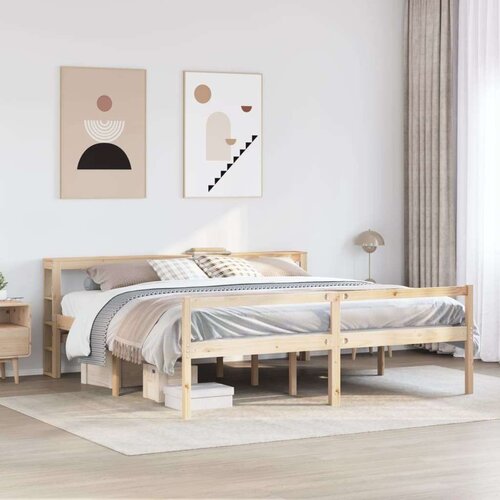  Krevet za starije s uzglavljem 200x200 cm od borovine - Prirodna 200 x 200 cm Cijene