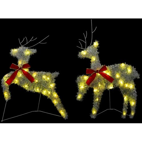  Božićni irvas 6 kom. 80 LED lampica Topla bijela - Topla bijela 6 Iridescentni &amp;scaron;ljokičasti Slike