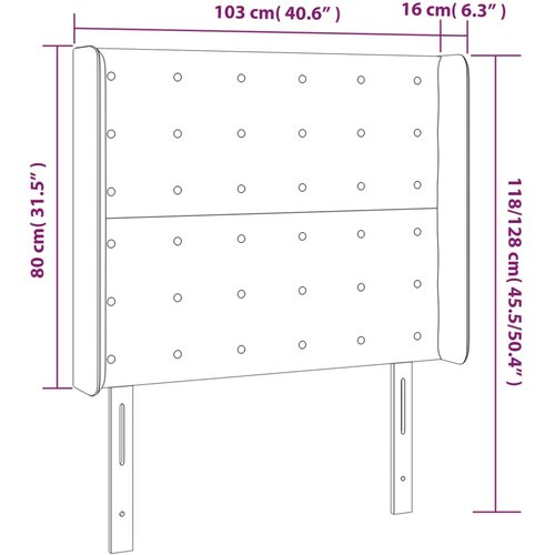  Uzglavlje s u&amp;scaron;ima svjetlosivo 103x16x118/128 cm od tkanine Slike