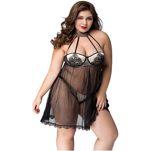 JSY 066 - crni babydoll set (XL-2XL) Slike
