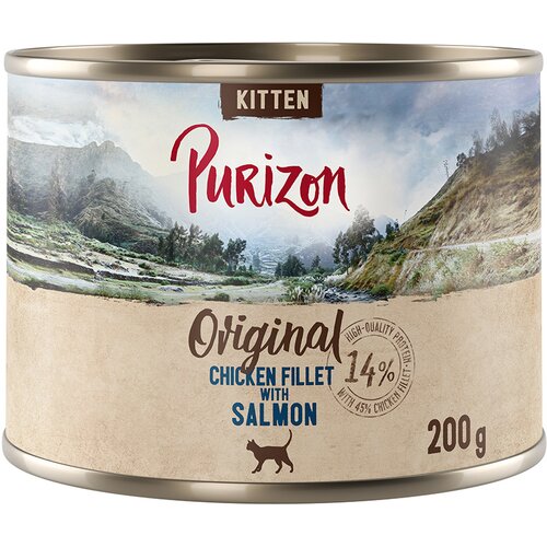 Purizon Original 24 x 200 g - bez žitarica - Kitten: pileći file s lososom Cijene