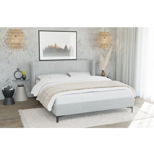 Ropez Sivi tapecirani krevet s podnicom 90x200 cm Basti &amp;ndash; Slike