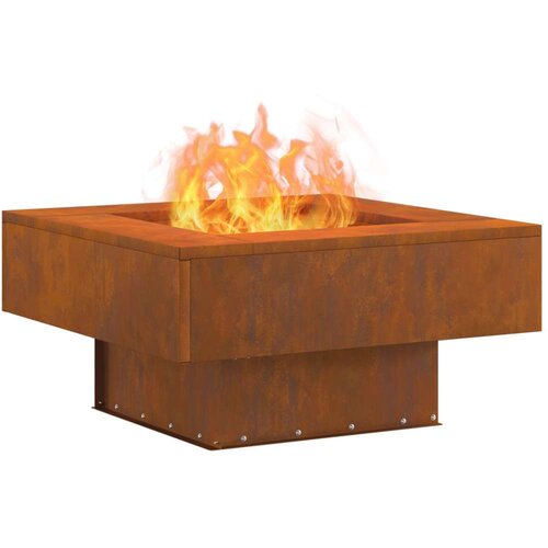 VidaXL Otporn čelik/Smeđa Corten čelik 60 x 60 x 30 cm Vanjski vatra Slike